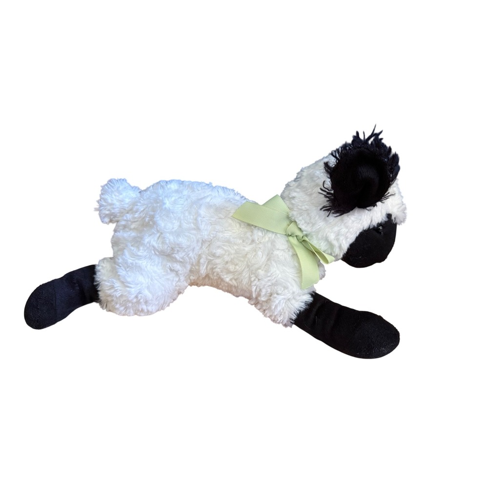 Bunnies By The Bay Lamb Plush White Black Sheep Green Bow Stuffed Animal